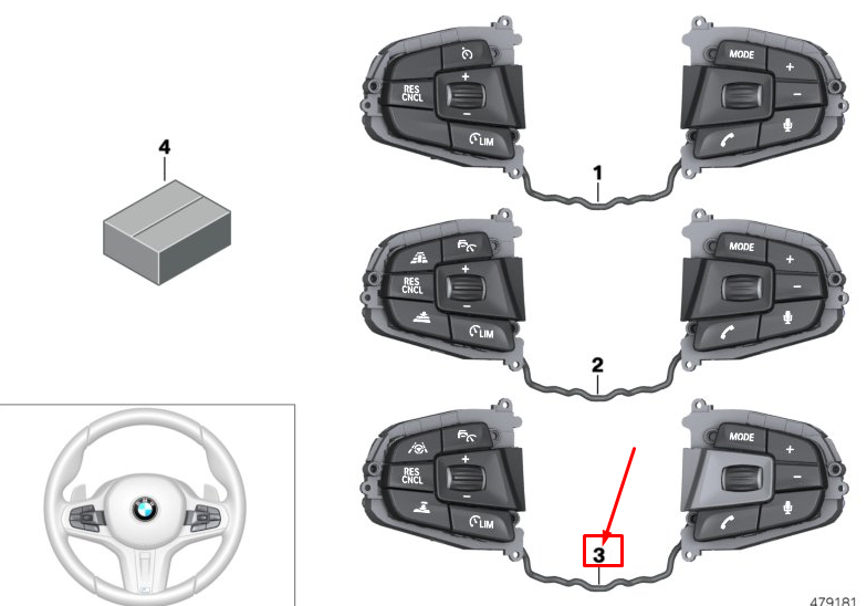 new bmw 5 touring g31 steering wheel multifunction switches 61317854190 original