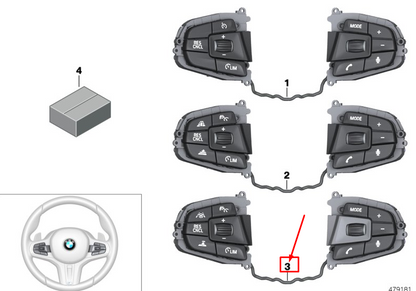 new bmw 5 touring g31 steering wheel multifunction switches 61317854190 original