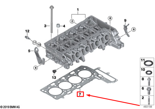 new bmw x4 g02 engine cylinder head gasket 8513699 11128513699 original