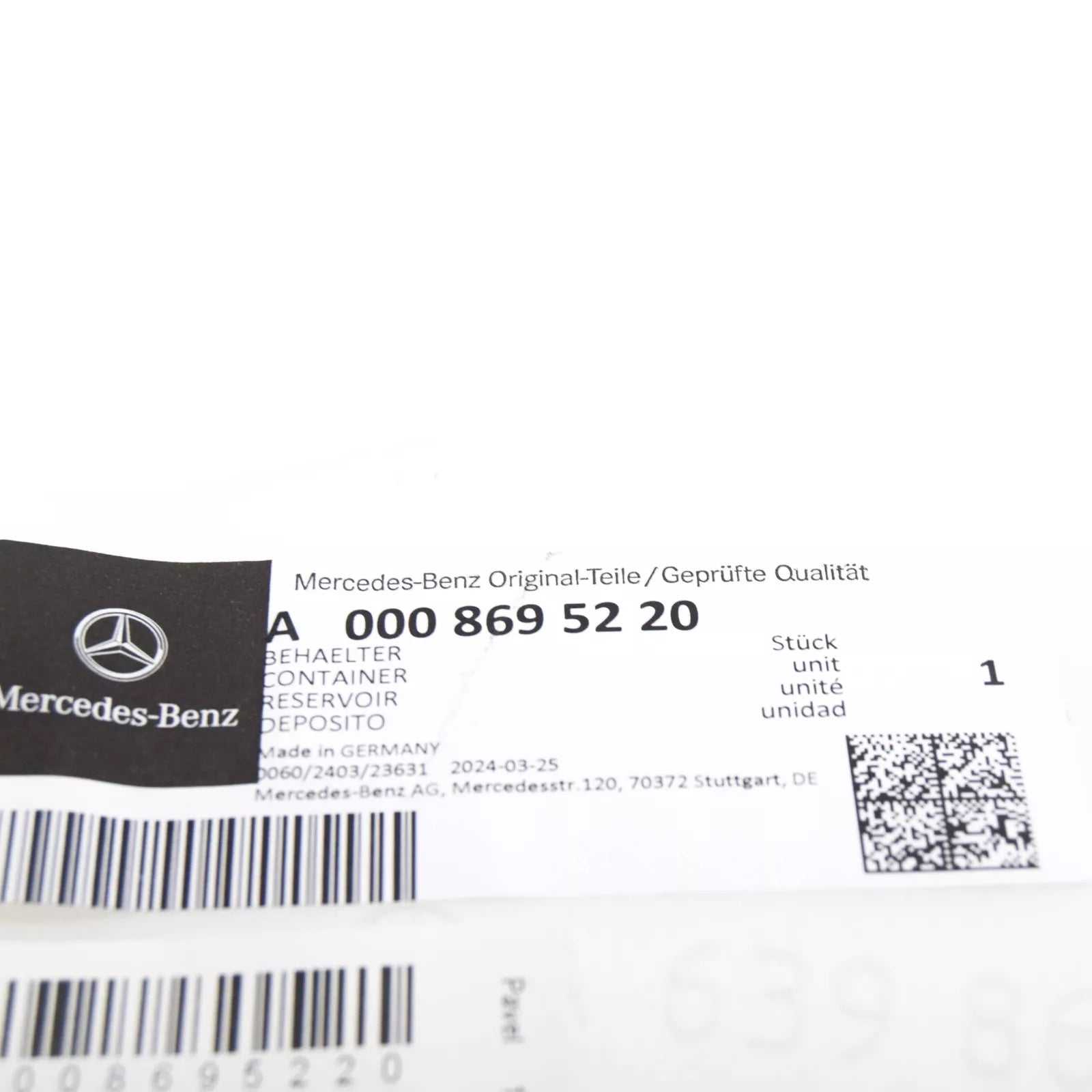 NEW MERCEDES-BENZ VITO BUS W639 WINDOW WASHER TANK A0008695220 ORIGINAL