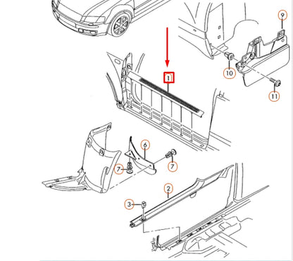 NEW AUDI A3 8P FRONT RIGHT OUTER SILL TRIM STRIP 8P3853492L01C ORIGINAL