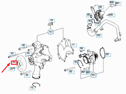 new mercedes-benz ml w164 water pump pulley a1562050010 original