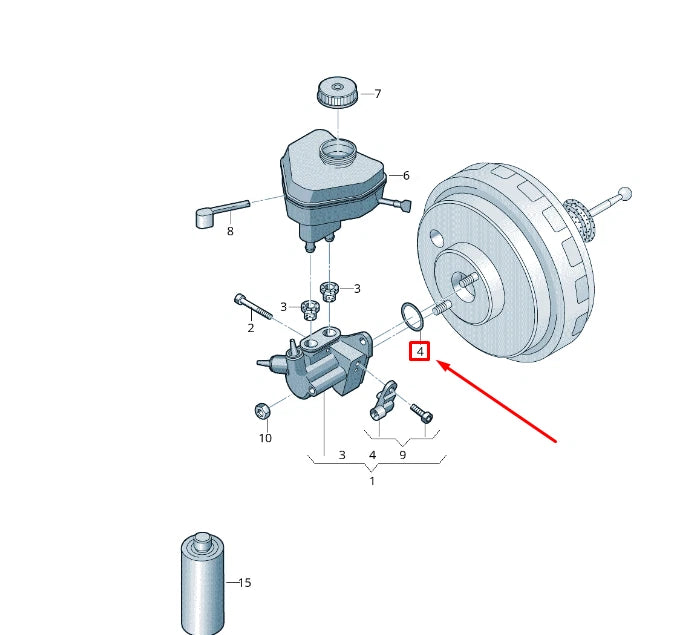NEW VW TOUAREG 7P BRAKE SERVO AND BRAKE MASTER CYLINDER GASKET 7P0611243