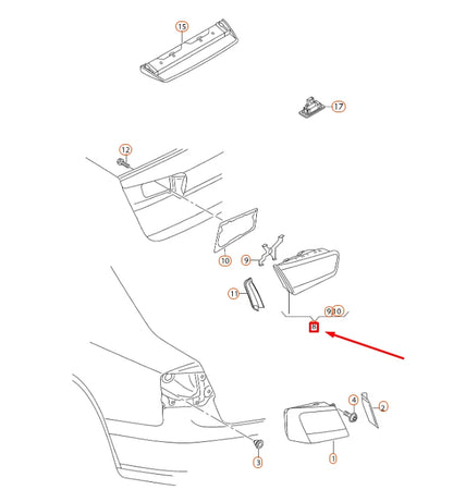 NEW AUDI A6 C7 REAR RIGHT INNER TAILLIGHT 4G5945094D ORIGINAL
