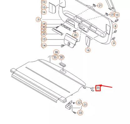 NEW VW PASSAT VARIANT B8 LUGGAGE COVER BLIND RIGHT HOOK 3G9867900