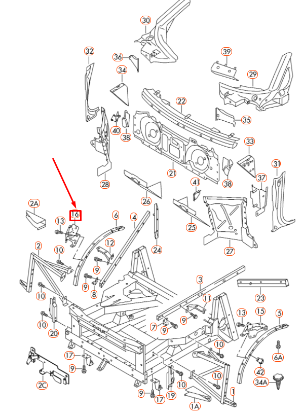 NEW AUDI R8 42 FRONT SIDE PANEL RIGHT CONNECTING PLATE 420805204B ORIGINAL