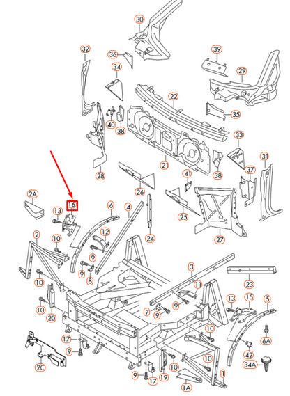 NEW AUDI R8 42 FRONT SIDE PANEL RIGHT CONNECTING PLATE 420805204B ORIGINAL