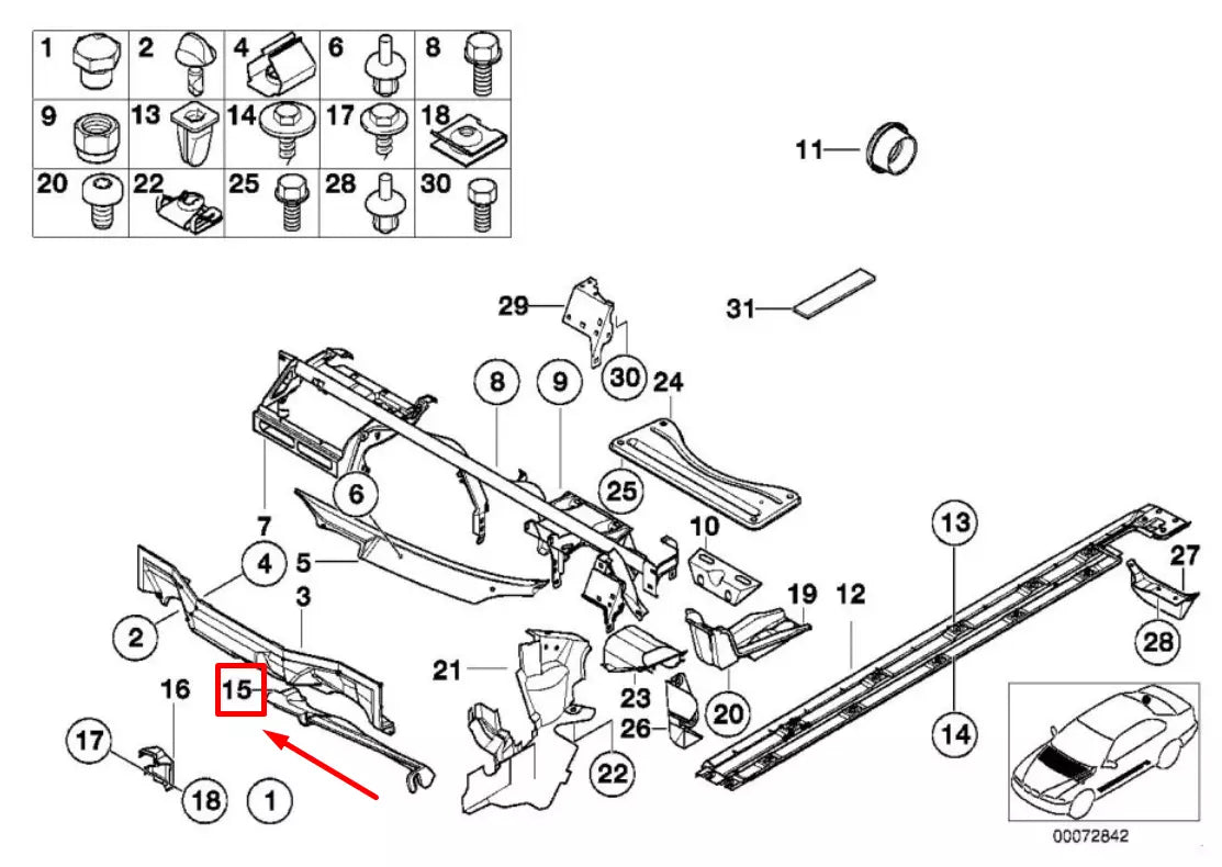 NEW BMW 5 E39 LEFT FIRE WALL COVER 51718174737 8174737 ORIGINAL