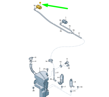 new audi q3 8u windscreen right heated spray nozzle 8u0955988a original