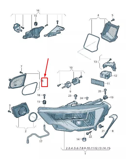 NEW AUDI A6 4A C8 LEFT HEADLIGHT COVER CAP 4K0941159D