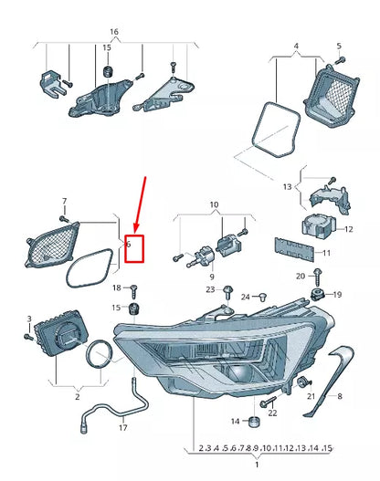 NEW AUDI A6 4A C8 LEFT HEADLIGHT COVER CAP 4K0941159D
