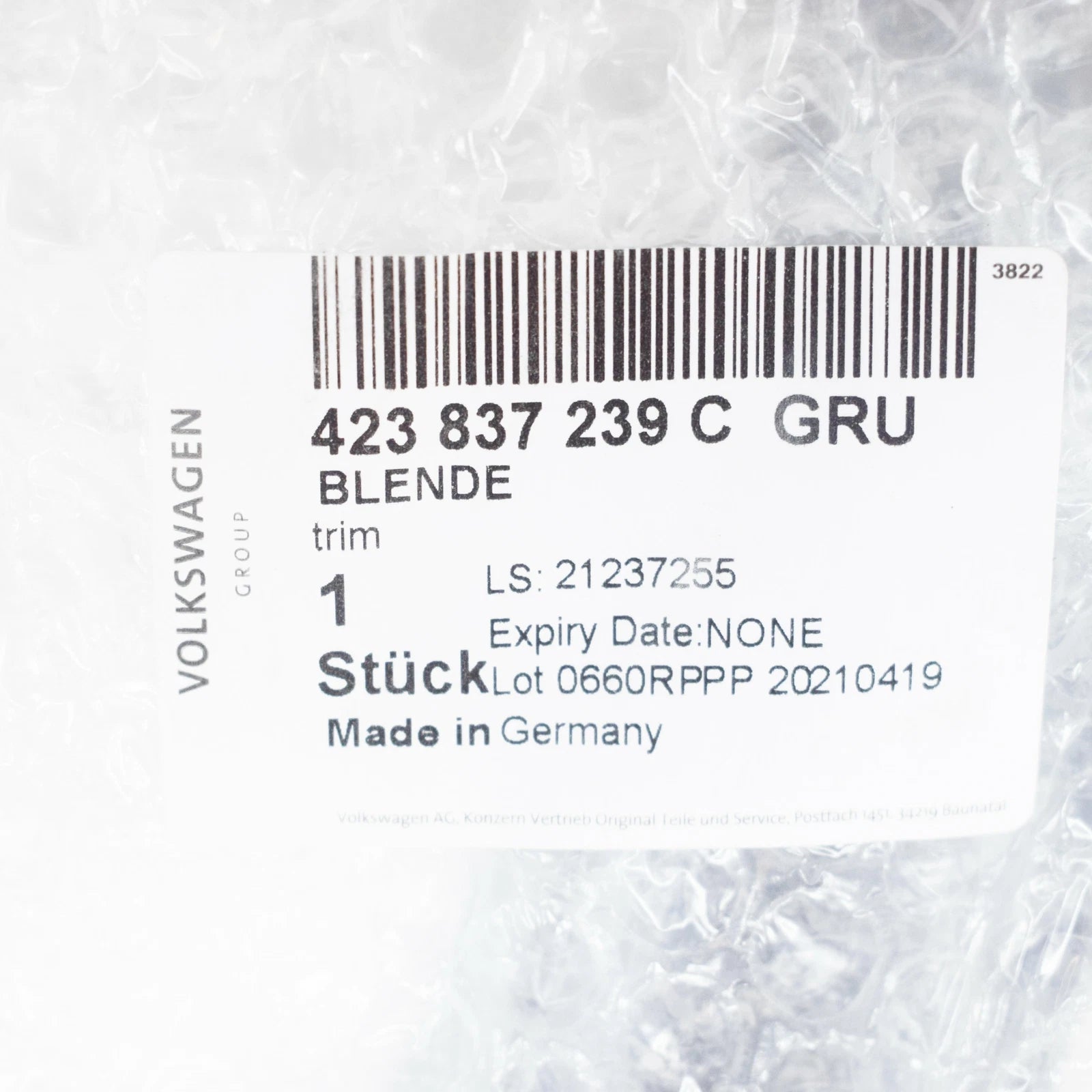 NEW AUDI R8 42 FRONT LEFT DOOR HANDLE TRIM PLATE COVER LHD 423837239CGRU