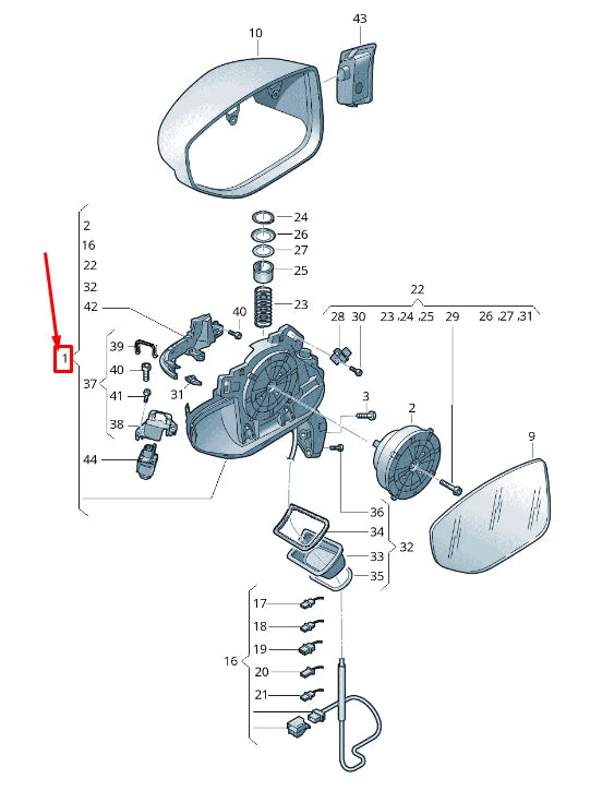 NEW AUDI A7 SPORTBACK 4K RIGHT SIDE DOOR WING MIRROR BASE 4K8857410AA9B9