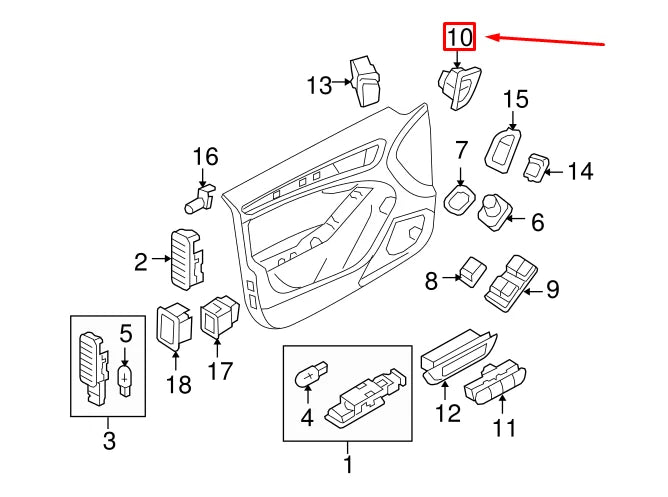 NEW AUDI Q5 8R FRONT LEFT DOOR LOCK SWITCH 8R1962107AV10 ORIGINAL