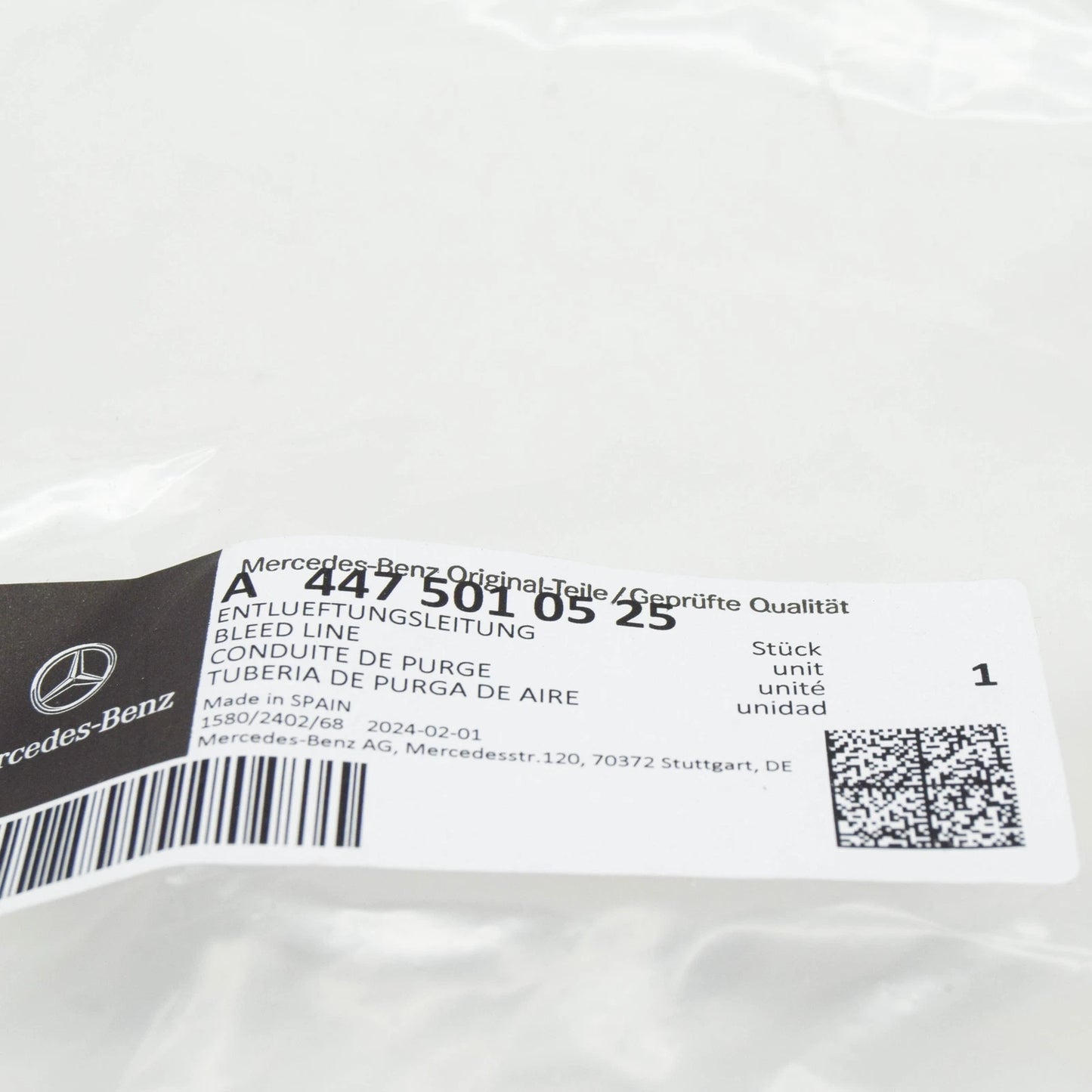 NEW MERCEDES-BENZ VITO W447 EXPANSION RESERVOIR BLEED LINE A4475010525 ORIGINAL