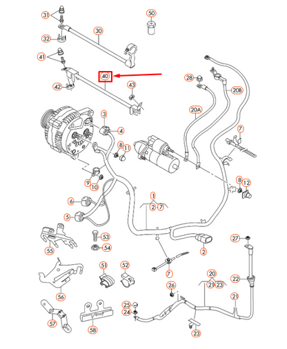 NEW AUDI A1 8X BATTERY EARTH LINE 365MM 6R0971537D ORIGINAL
