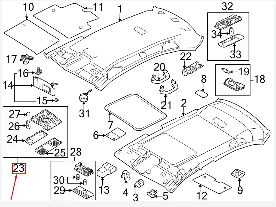 NEW VW JETTA MK6 16 FRONT INTERIOR READING LIGHT 1K0947106PYAH ORIGINAL