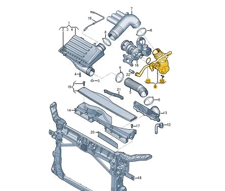 NEW AUDI A3 SPORTBACK 8YA INTAKE PIPE 04E129656AS ORIGINAL