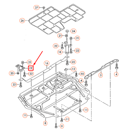 NEW AUDI A3 8P SKID PLATE RIGHT BRACKET MOUNT 1K0018966E ORIGINAL