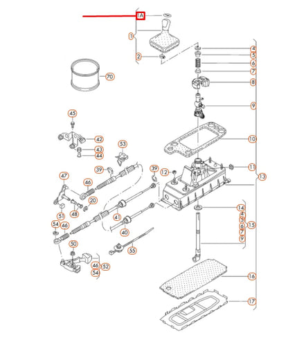 NEW VOLKSWAGEN CADDY 2K GEAR SHIFT LEVER BADGE 5K0711144B ORIGINAL