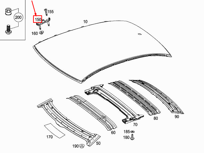 new mercedes-benz s w222 rear left headliner bracket a2226510900 original