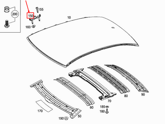 new mercedes-benz s w222 rear left headliner bracket a2226510900 original
