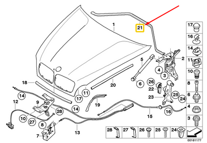 new bmw x5 e70 engine hood cowling gasket 7161345 51237161345 original