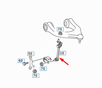 NEW MERCEDES-BENZ SL R230 LEVEL SENSOR LINK ROD A2303200489 ORIGINAL