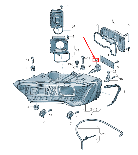 new audi q7 4m headlight range control motor 4m0941295 original