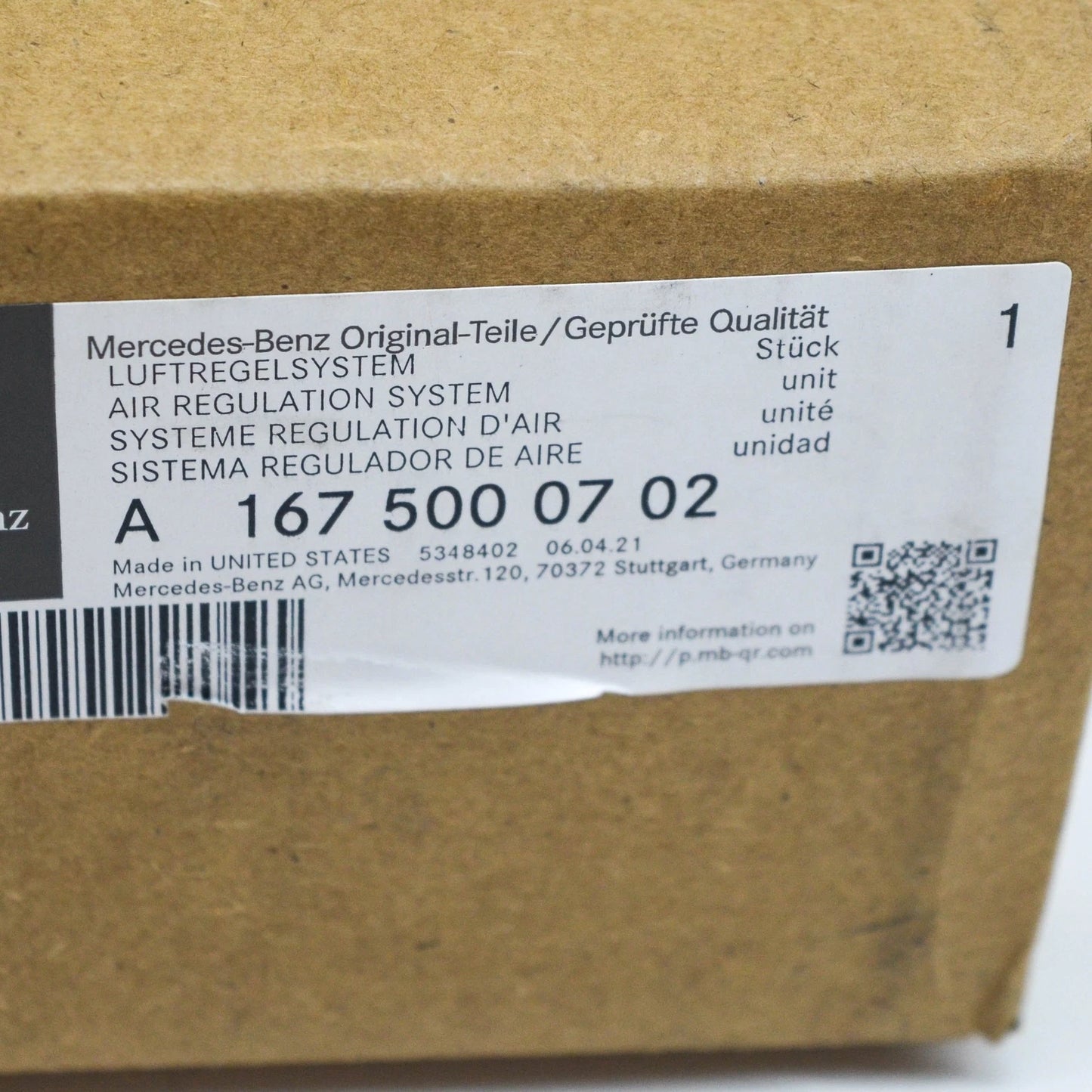 NEW MB GLE W167 FRONT BUMPER AIR VENTILATION GRILLE A1675000702 ORIGINAL