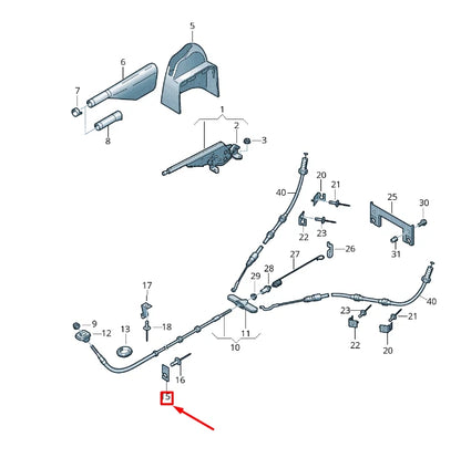 NEW VW TRANSPORTER T6 BRAKE LEVER CABLE CROSS MEMBER BRACKET 7H3711403