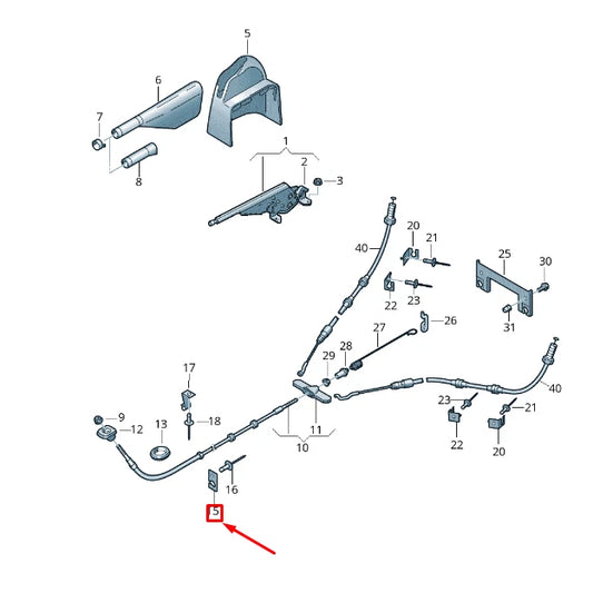 NEW VW TRANSPORTER T6 BRAKE LEVER CABLE CROSS MEMBER BRACKET 7H3711403
