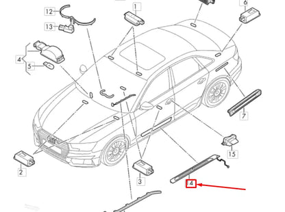 NEW AUDI A4 B9 FRONT RIGHT SILL TRIM STRIP S-LINE 8W0947418A9B9 ORIGINAL