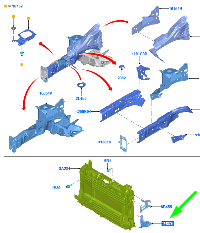 new ford ecosport mk2 front panel reinforcement left bracket 2083705 original
