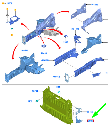 new ford ecosport mk2 front panel reinforcement left bracket 2083705 original