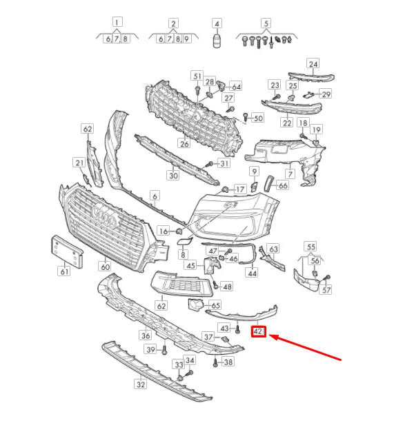 NEW AUDI Q7 4M FRONT BUMPER RIGHT SPOILER 4M0807062EGRU