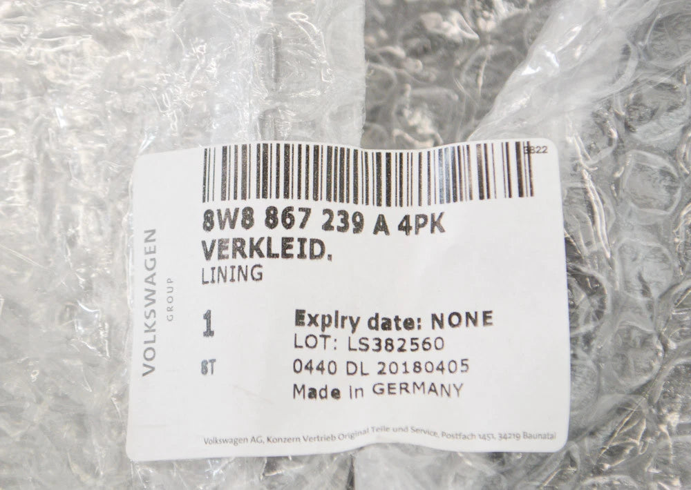 NEW AUDI A4 B9 LEFT SIDE B-PILLAR LOWER TRIM 8W8867239A4PK 2017 ORIGINAL