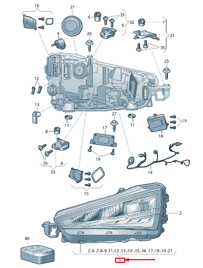 new skoda rapid nh front left headlight lhd 60u941019a original