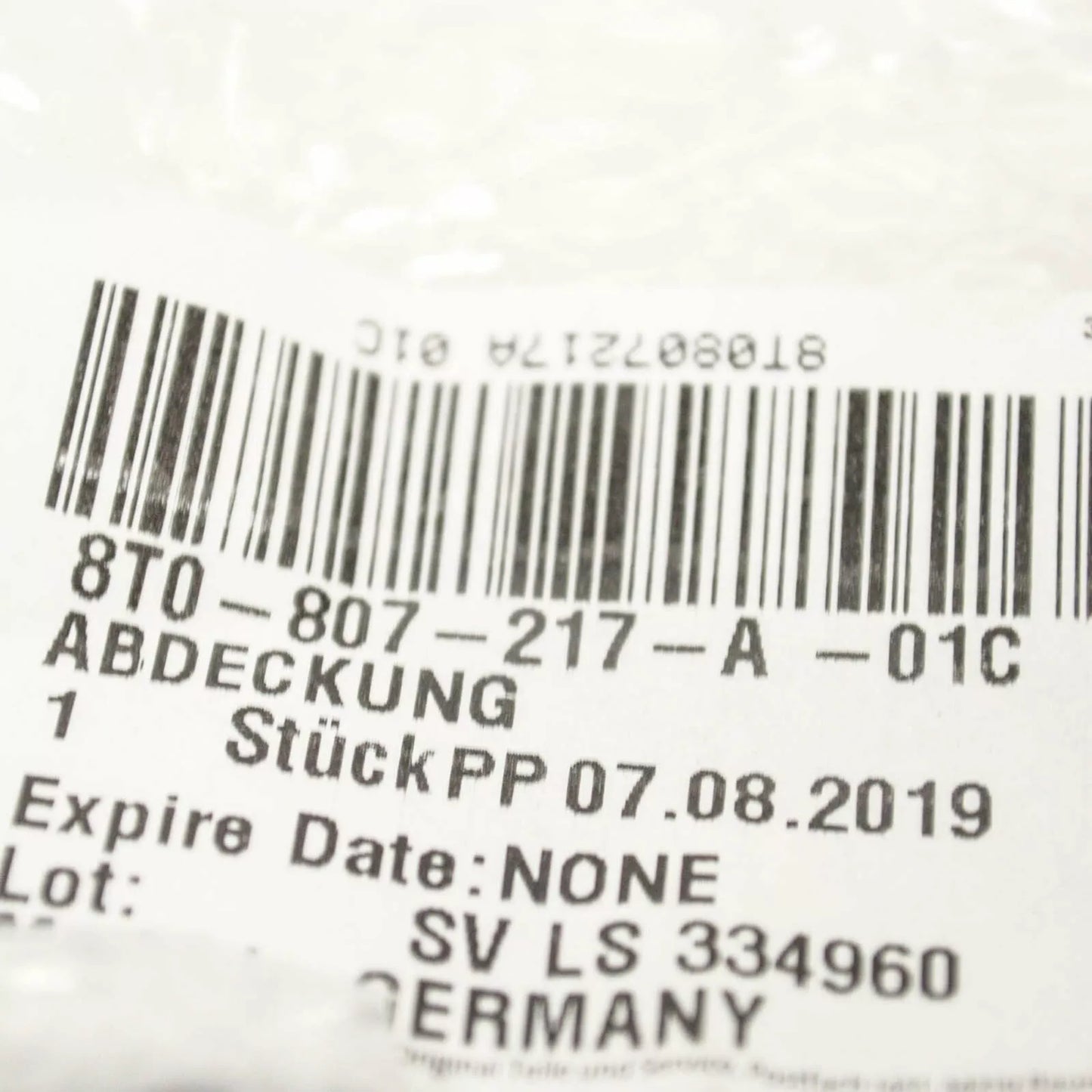 NEW AUDI A4 A5 S5 S4 IMPACT BEAM TRIM 8T0807217A01C 2012