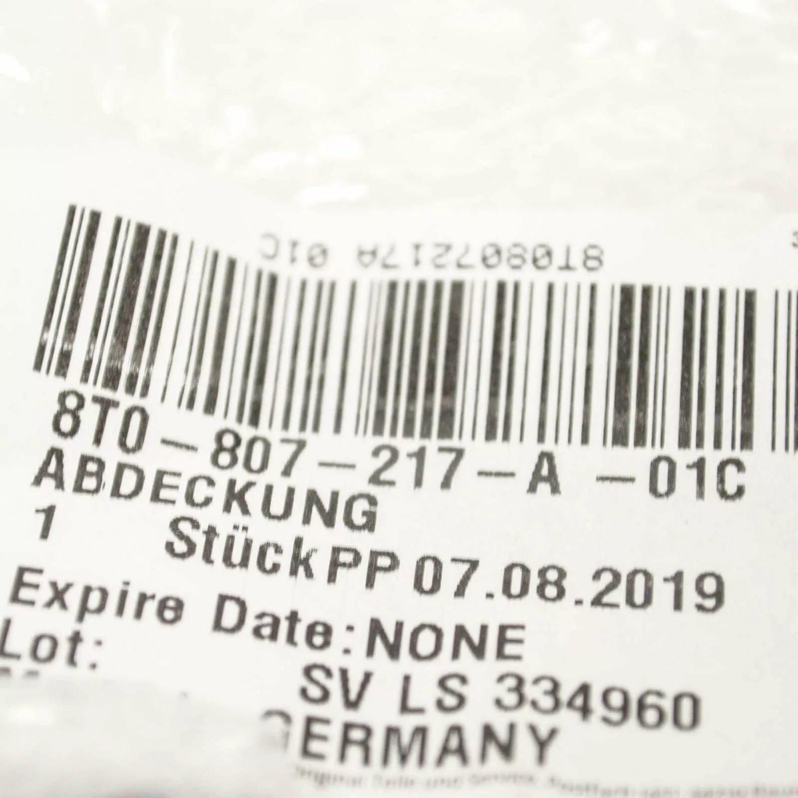 NEW AUDI A4 A5 S5 S4 IMPACT BEAM TRIM 8T0807217A01C 2012