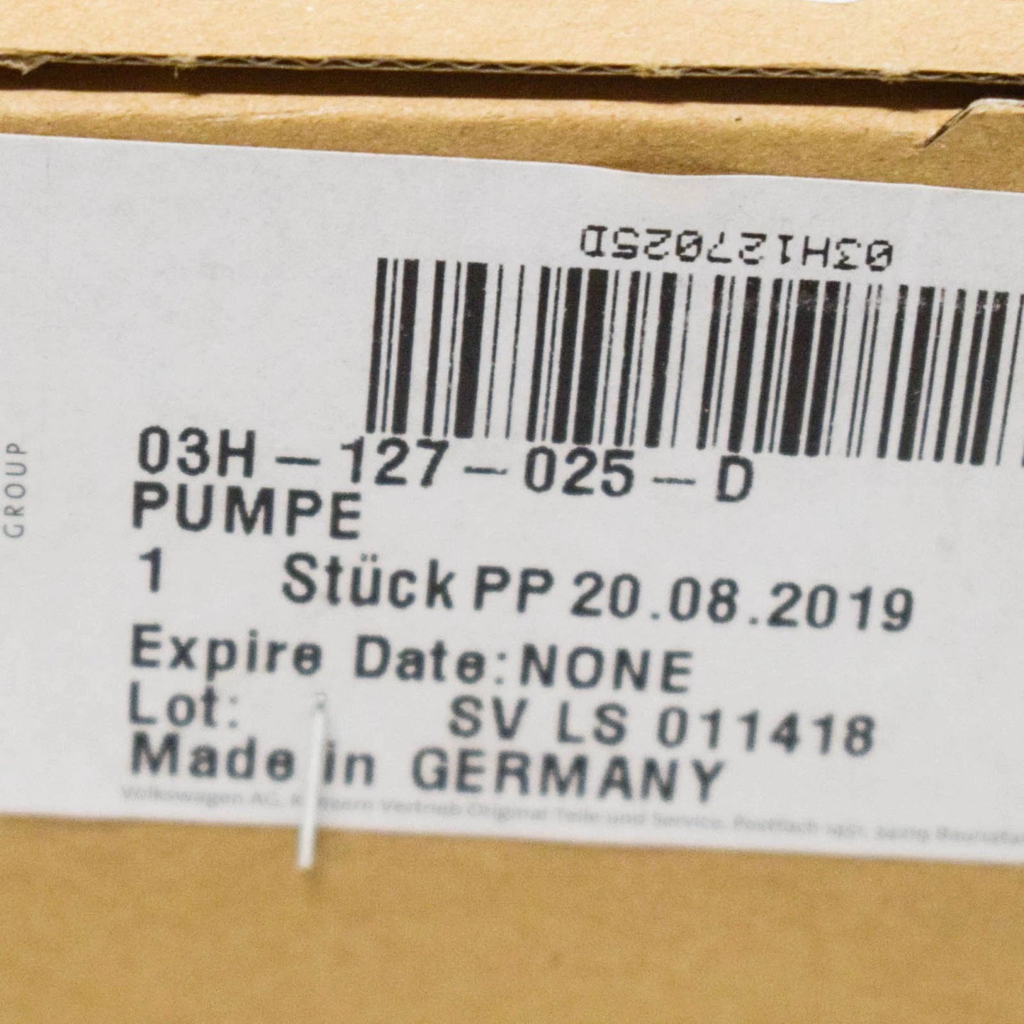 NEW VW PASSAT CC 357 HIGH PRESSURE FUEL PUMP 03H127025D 3.6 PETROL ORIGINAL