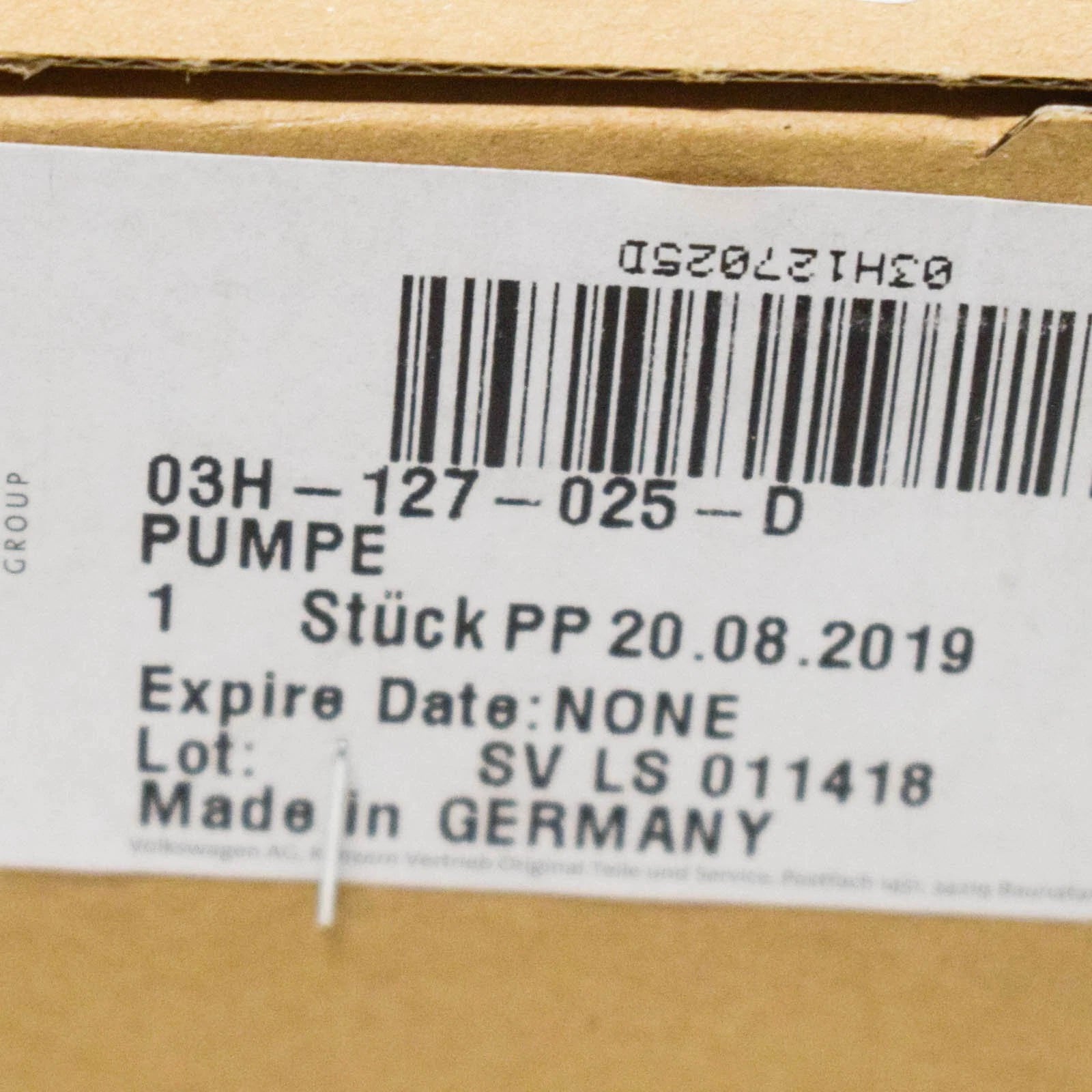 NEW VW PASSAT CC 357 HIGH PRESSURE FUEL PUMP 03H127025D 3.6 PETROL ORIGINAL