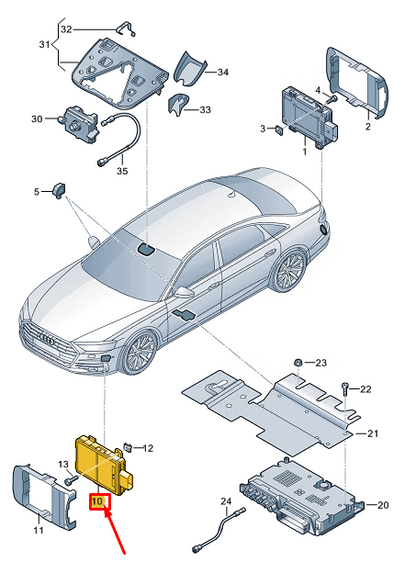 new audi a8 d5 object detection control unit 4n0907669ae original