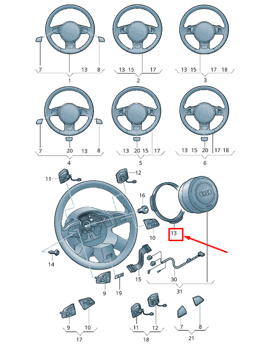 new audi q3 8u steering wheel guide ring 8v0419689 v58 8v0419689v58 original