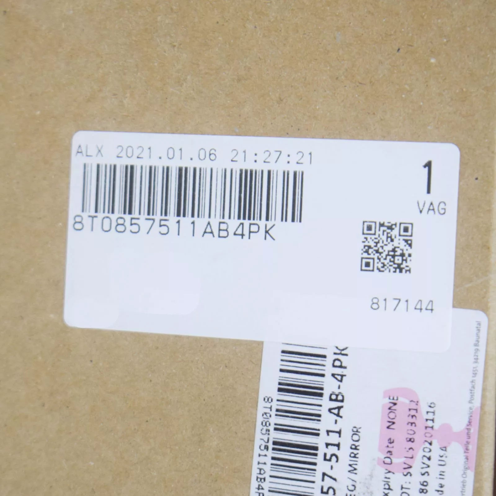 NEW AUDI A3 8P REAR VIEW INTERIOR MIRROR 8T0857511AB4PK ORIGINAL