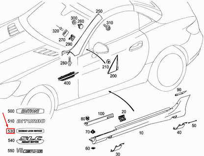 new mercedes-benz slk r172 front fender symbol plate a1728170300 original
