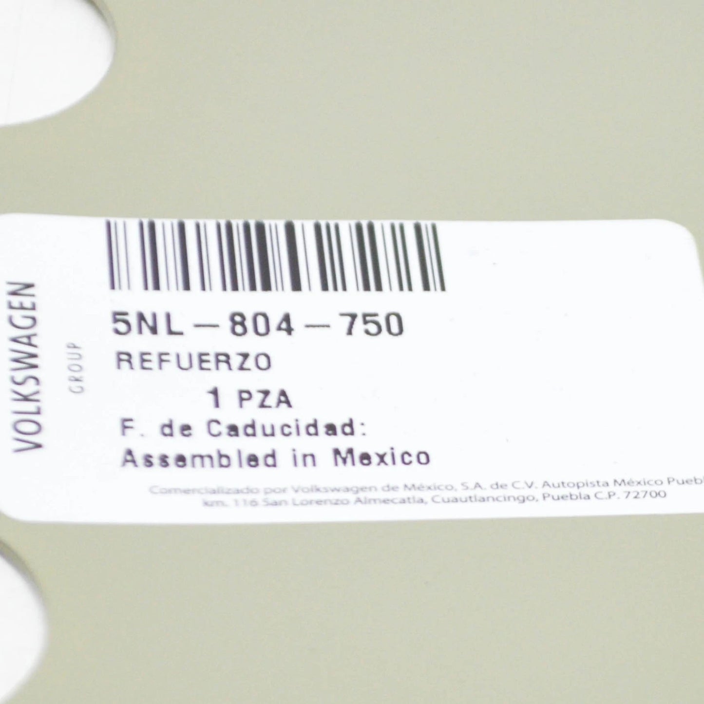 NEW VOLKSWAGEN TIGUAN AD RIGHT SEAL CHANNEL REINFORCEMENT 5NL804750 ORIGINAL