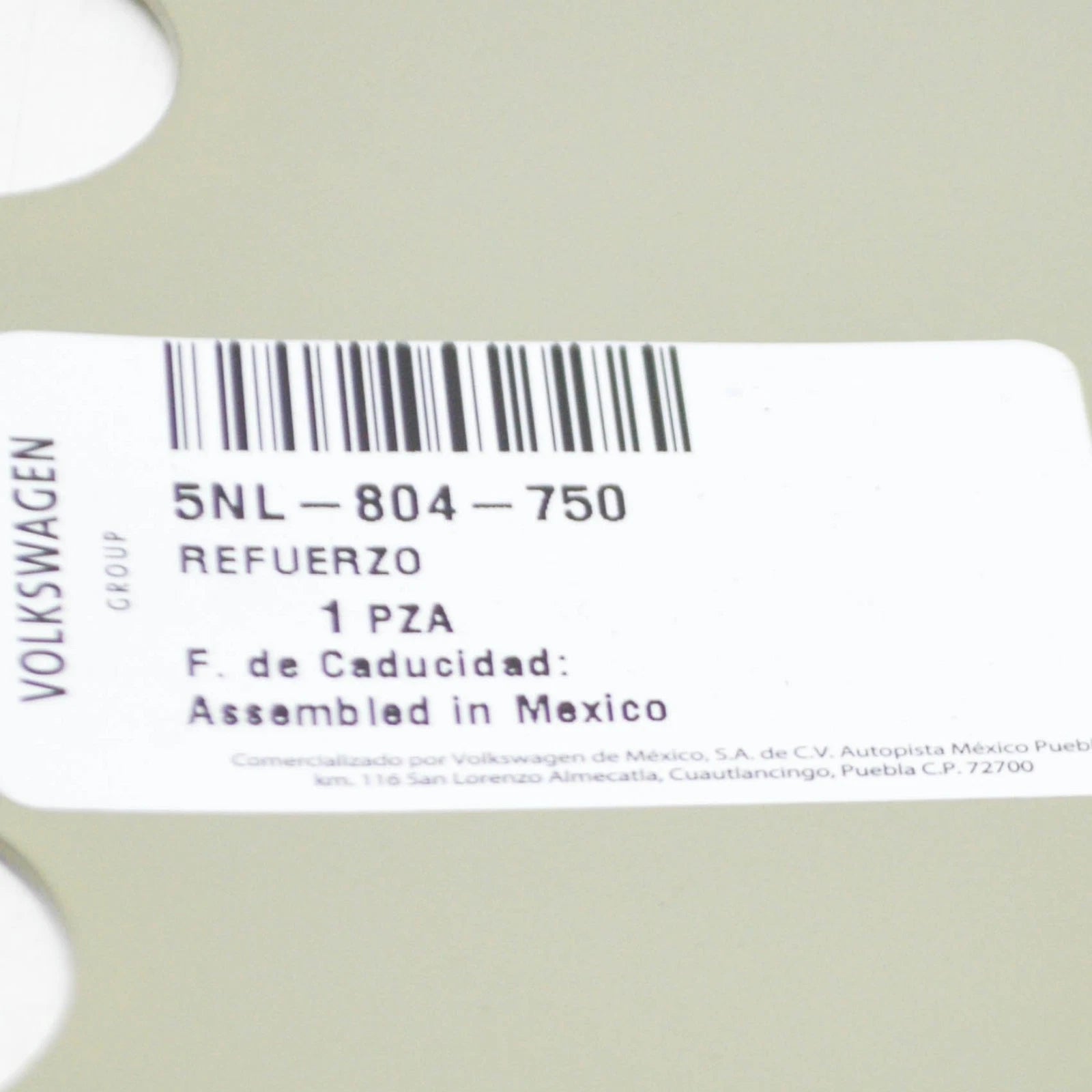 NEW VOLKSWAGEN TIGUAN AD RIGHT SEAL CHANNEL REINFORCEMENT 5NL804750 ORIGINAL