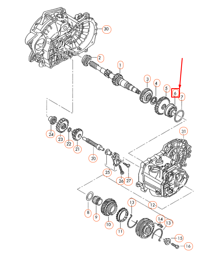 NEW AUDI A1 8X MANUAL TRANSMISSION INPUT SHAFT BEARING 02A311123E ORIGINAL