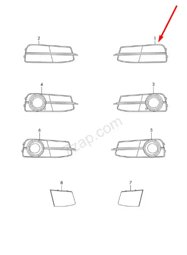 NEW AUDI A6 C7 FRONT BUMPER RIGHT GRILLE 4G0807682N9B9 2012